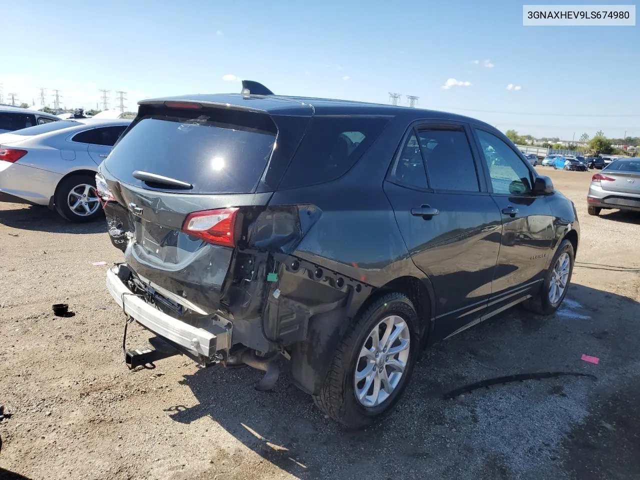 2020 Chevrolet Equinox Ls VIN: 3GNAXHEV9LS674980 Lot: 72347014