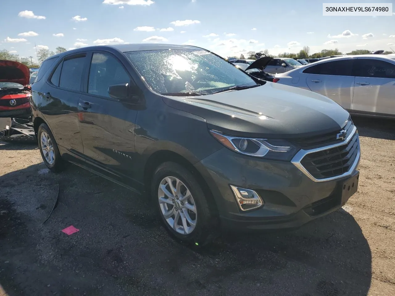 2020 Chevrolet Equinox Ls VIN: 3GNAXHEV9LS674980 Lot: 72347014