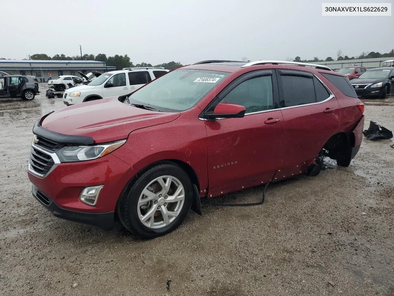 2020 Chevrolet Equinox Lt VIN: 3GNAXVEX1LS622629 Lot: 72408374