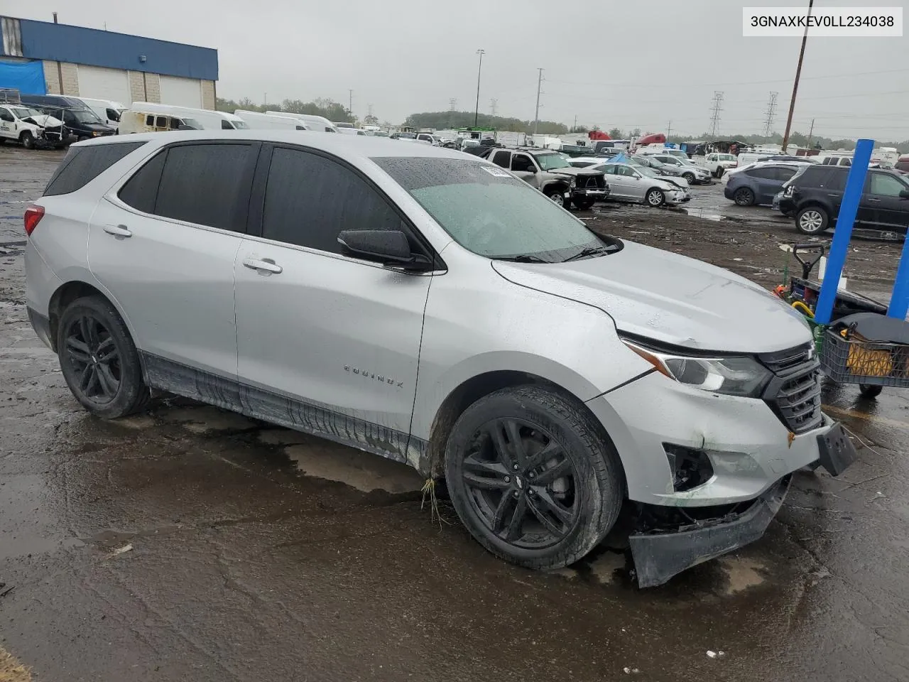 2020 Chevrolet Equinox Lt VIN: 3GNAXKEV0LL234038 Lot: 72607324