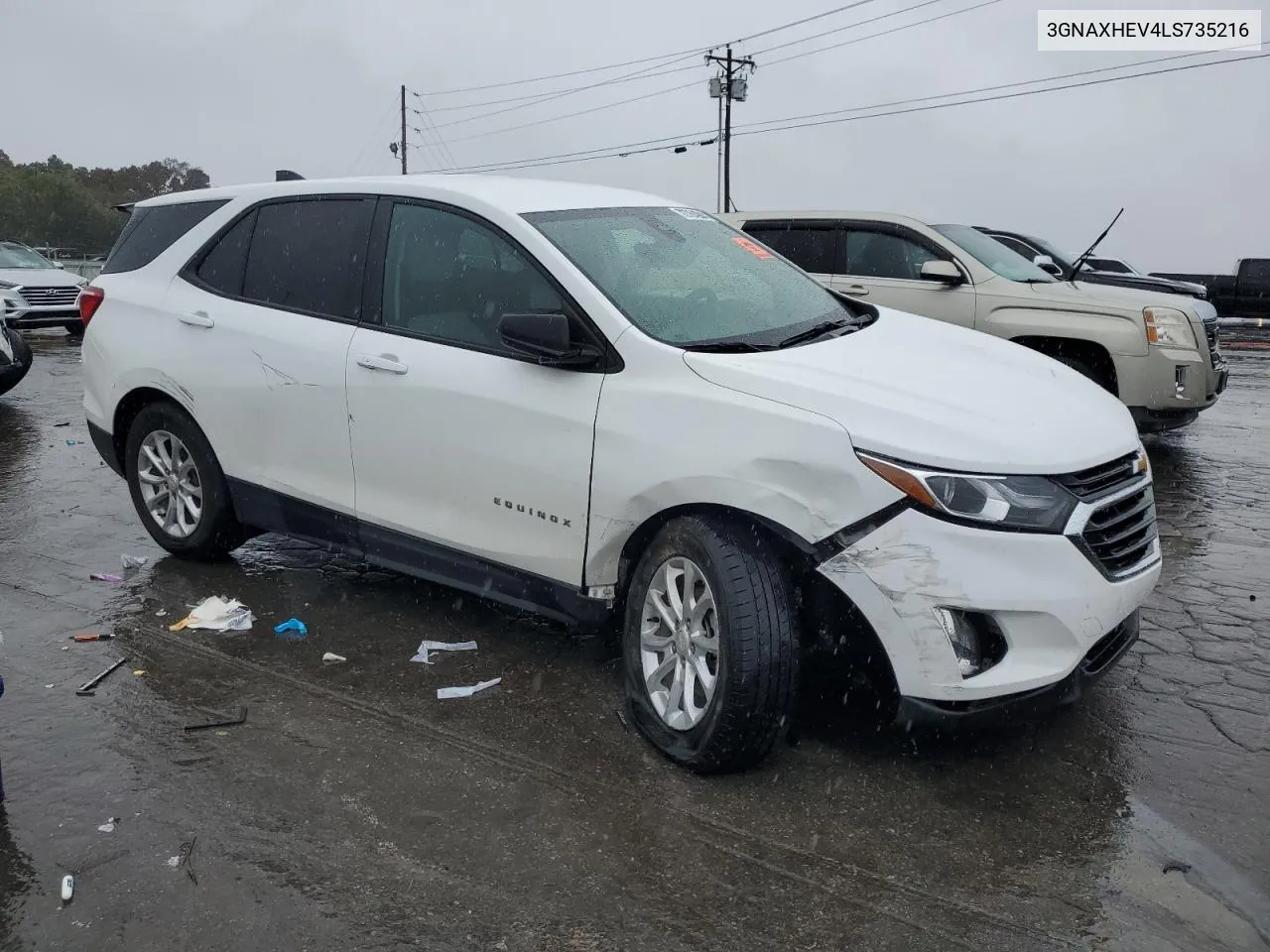 2020 Chevrolet Equinox Ls VIN: 3GNAXHEV4LS735216 Lot: 72764004