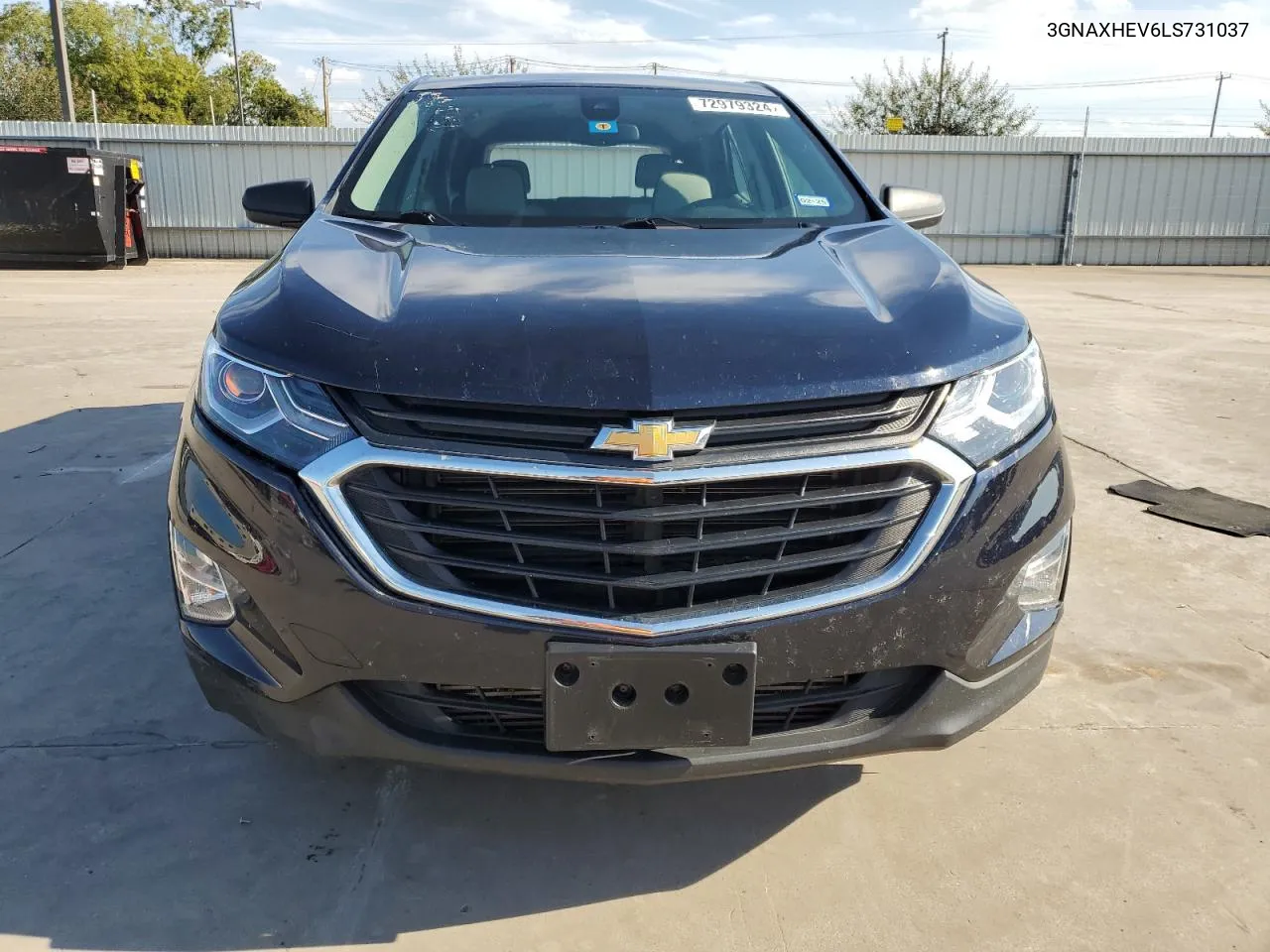 2020 Chevrolet Equinox Ls VIN: 3GNAXHEV6LS731037 Lot: 72979324