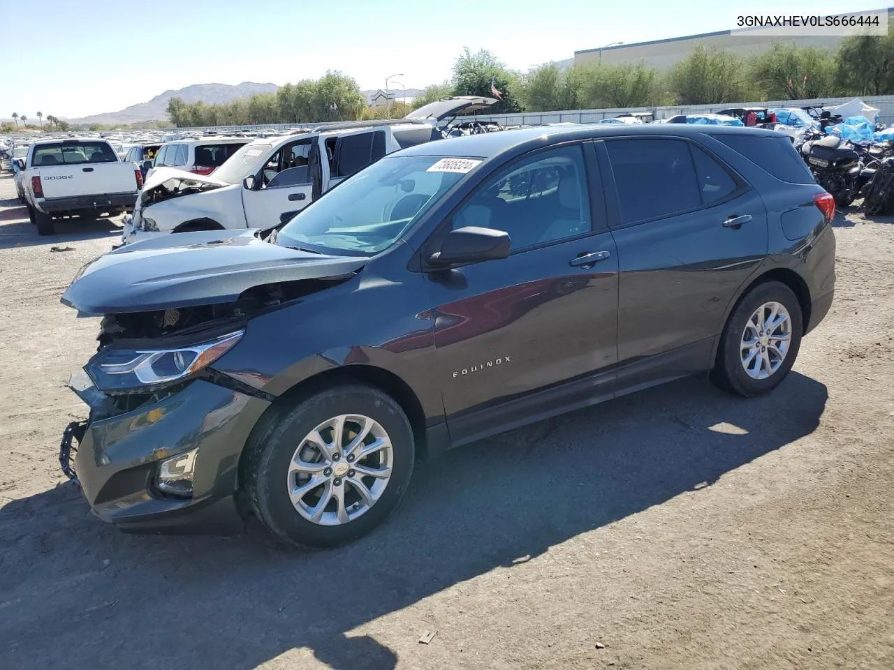 2020 Chevrolet Equinox Ls VIN: 3GNAXHEV0LS666444 Lot: 73605324