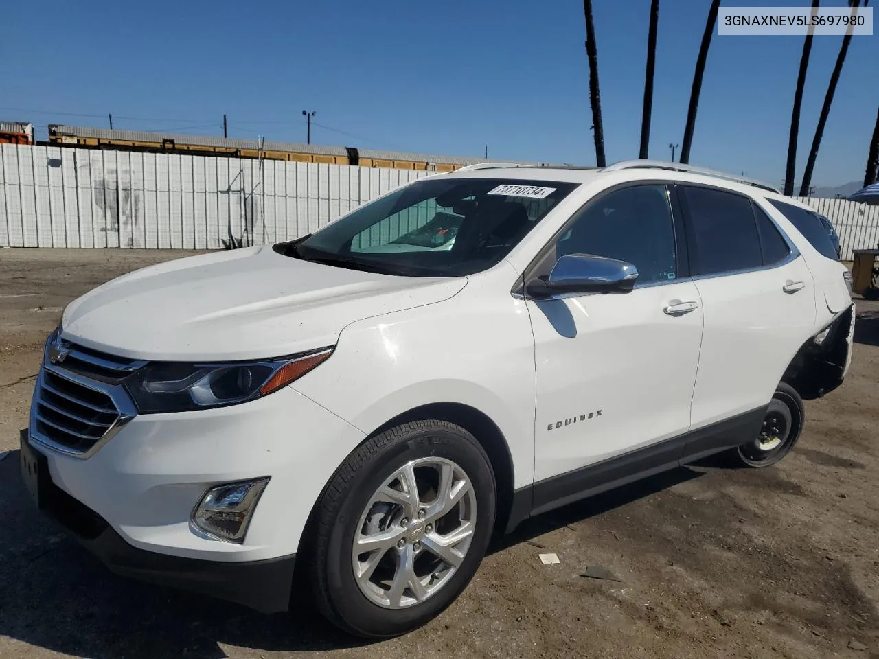 2020 Chevrolet Equinox Premier VIN: 3GNAXNEV5LS697980 Lot: 73710734