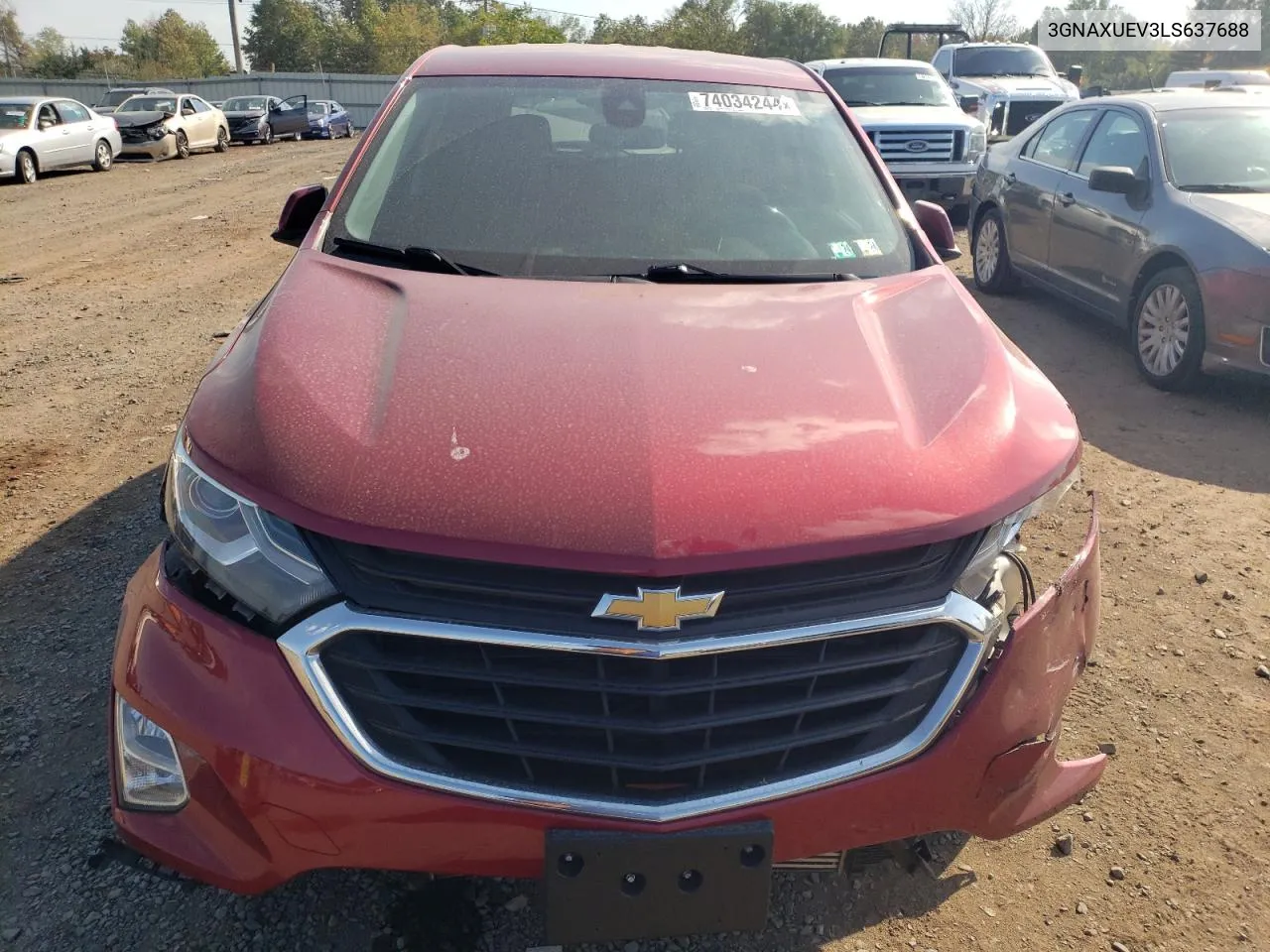 2020 Chevrolet Equinox Lt VIN: 3GNAXUEV3LS637688 Lot: 74034244