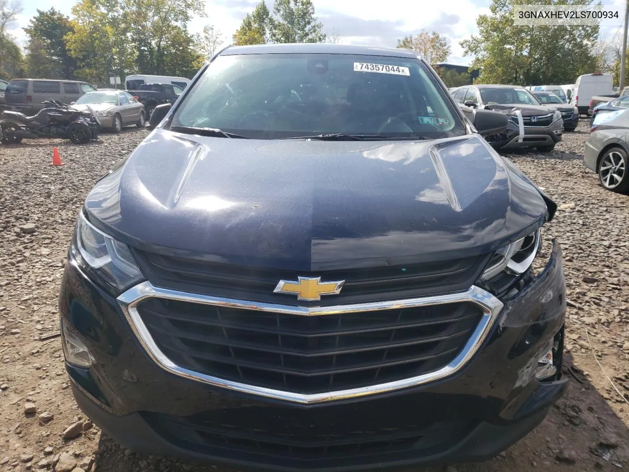 2020 Chevrolet Equinox Ls VIN: 3GNAXHEV2LS700934 Lot: 74357044