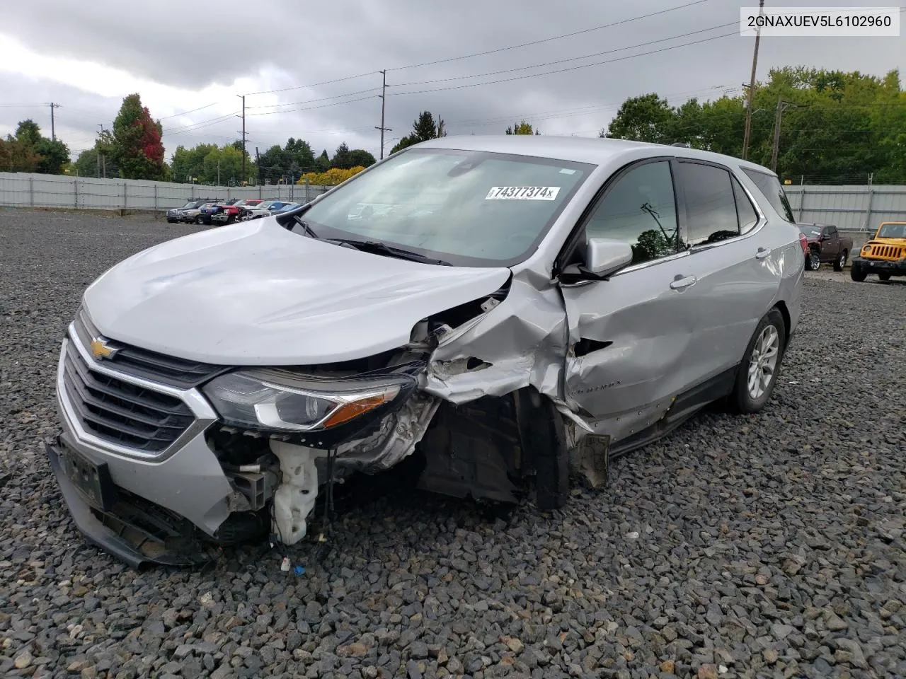 2020 Chevrolet Equinox Lt VIN: 2GNAXUEV5L6102960 Lot: 74377374