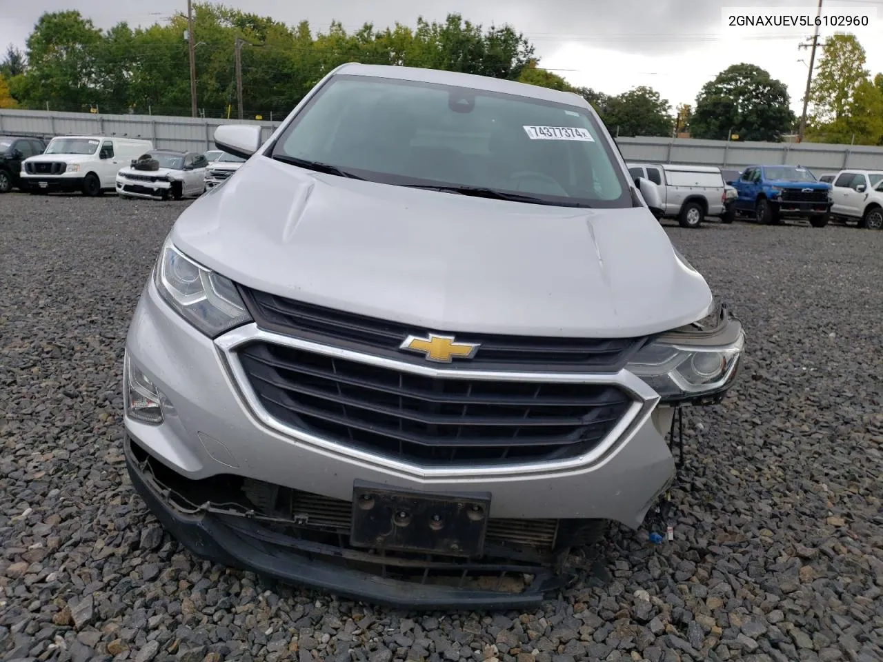 2020 Chevrolet Equinox Lt VIN: 2GNAXUEV5L6102960 Lot: 74377374