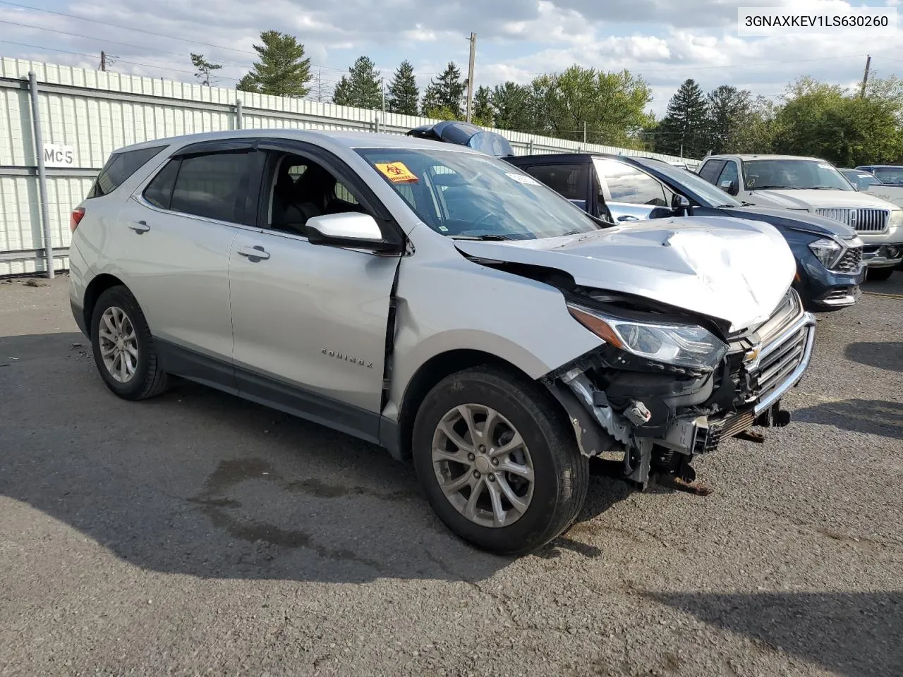 2020 Chevrolet Equinox Lt VIN: 3GNAXKEV1LS630260 Lot: 74889004