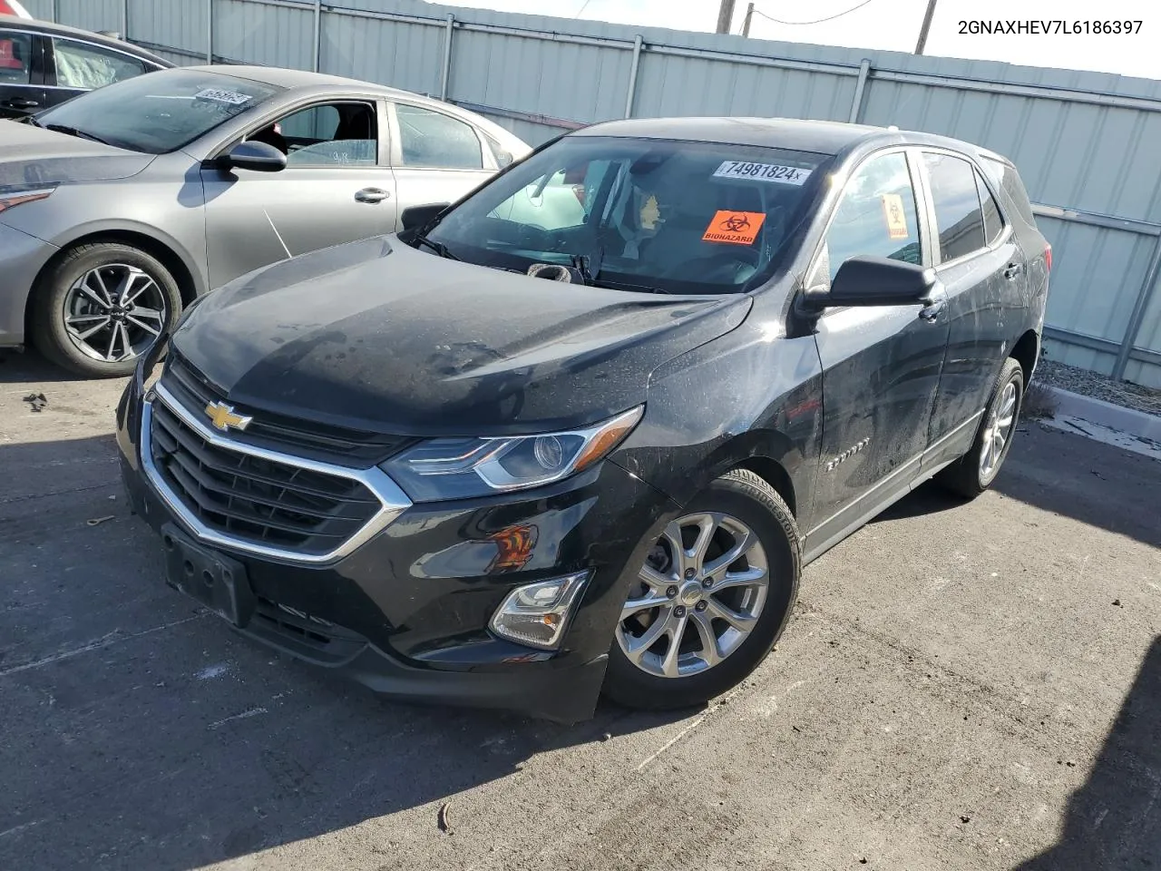 2020 Chevrolet Equinox Ls VIN: 2GNAXHEV7L6186397 Lot: 74981824