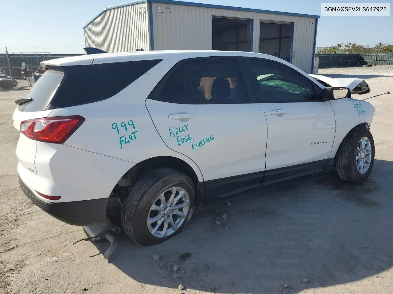 2020 Chevrolet Equinox Ls VIN: 3GNAXSEV2LS647925 Lot: 75095324