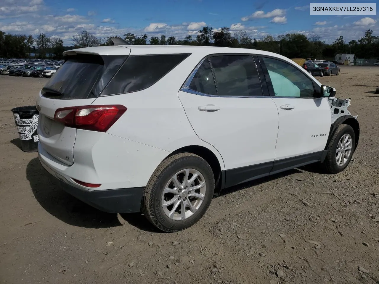 2020 Chevrolet Equinox Lt VIN: 3GNAXKEV7LL257316 Lot: 75212984