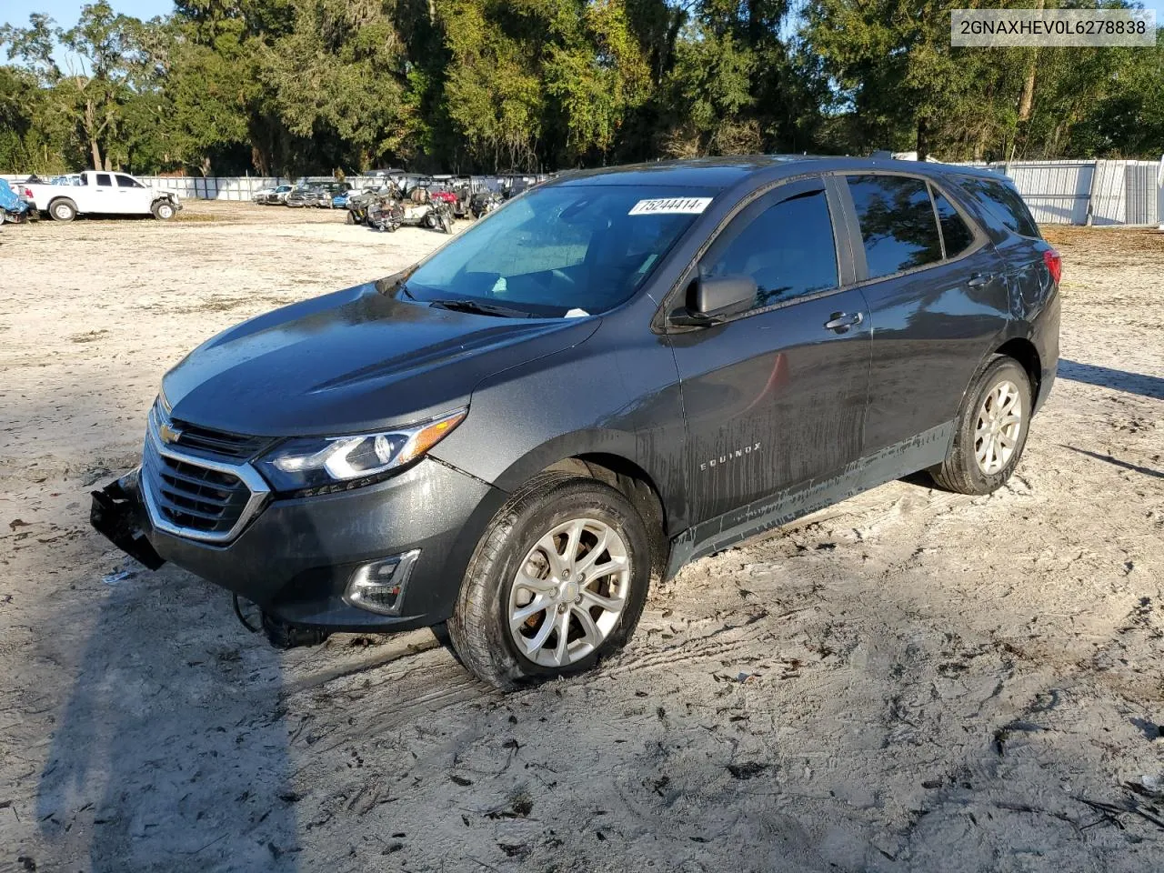 2020 Chevrolet Equinox Ls VIN: 2GNAXHEV0L6278838 Lot: 75244414