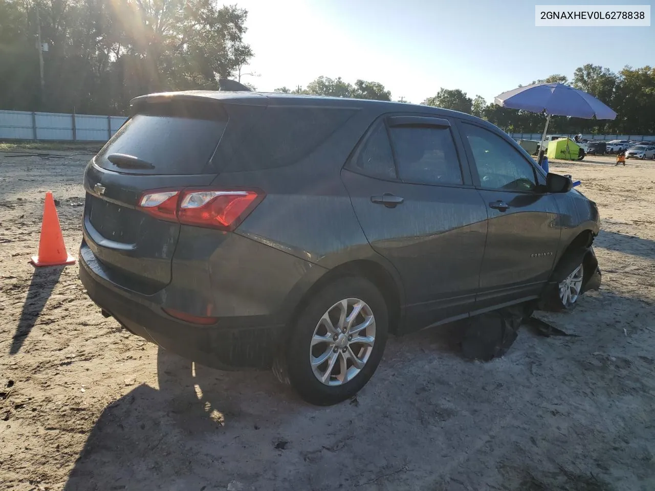 2020 Chevrolet Equinox Ls VIN: 2GNAXHEV0L6278838 Lot: 75244414