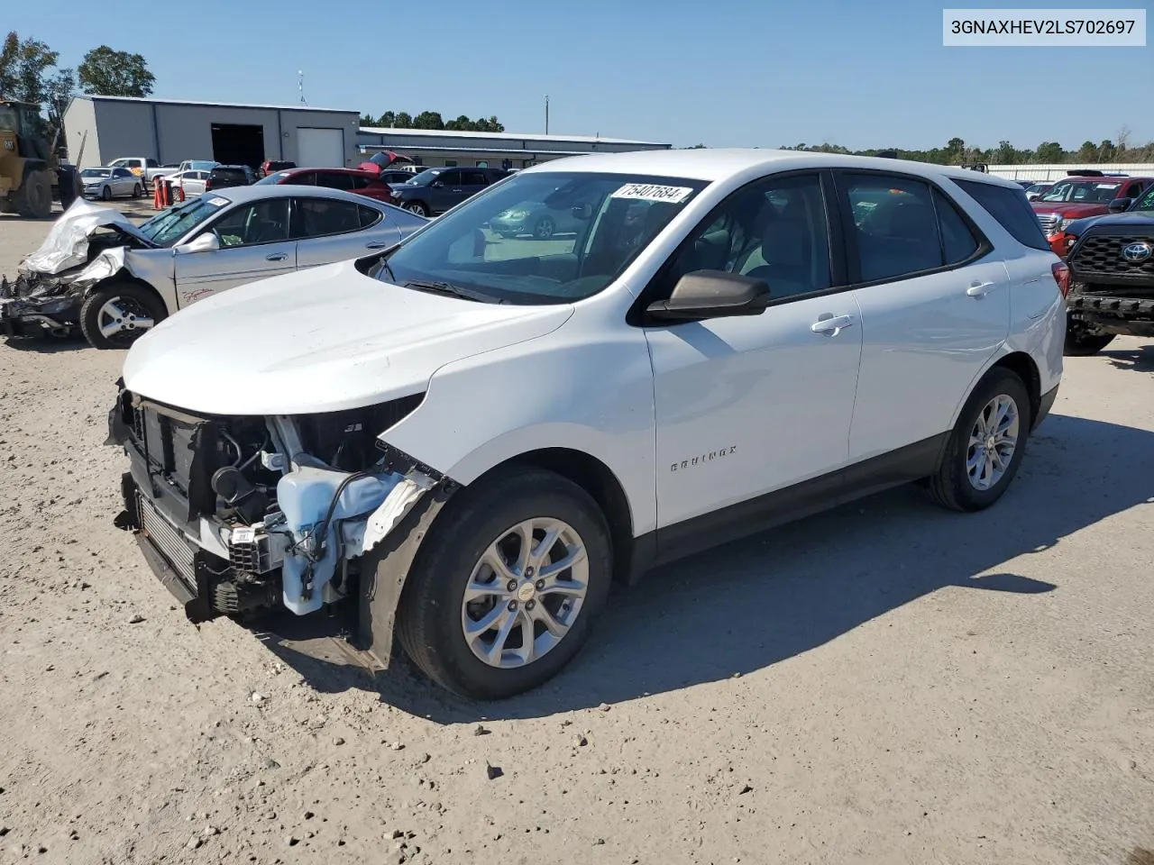 2020 Chevrolet Equinox Ls VIN: 3GNAXHEV2LS702697 Lot: 75407684