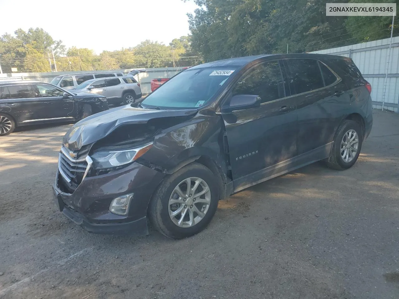 2020 Chevrolet Equinox Lt VIN: 2GNAXKEVXL6194345 Lot: 75452934