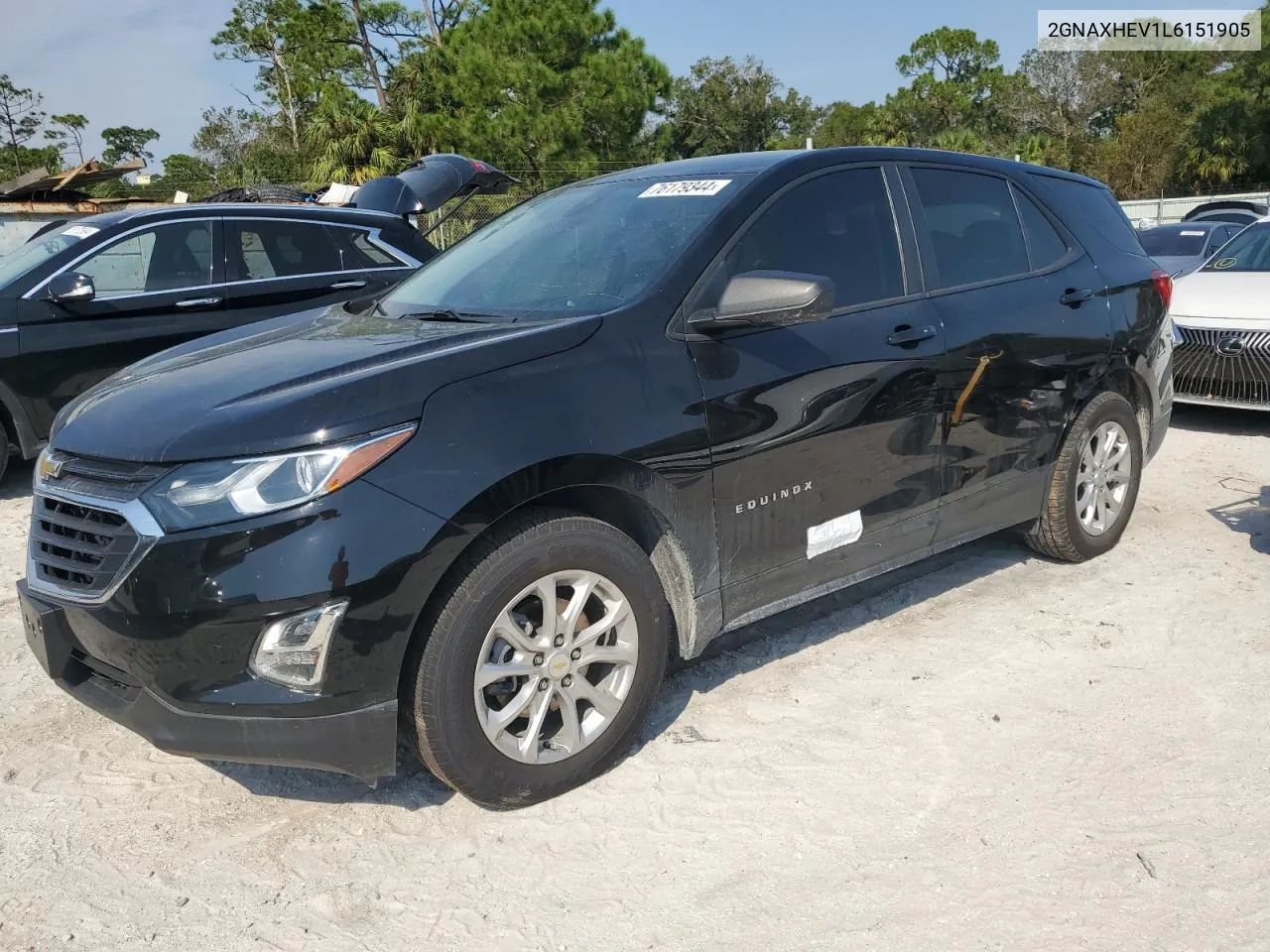 2020 Chevrolet Equinox Ls VIN: 2GNAXHEV1L6151905 Lot: 76179344