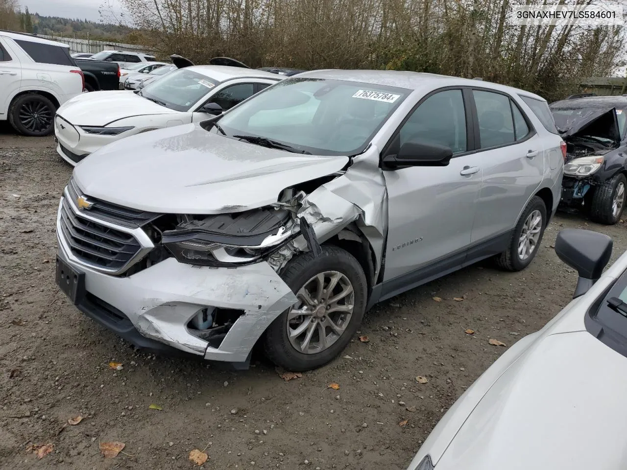 2020 Chevrolet Equinox Ls VIN: 3GNAXHEV7LS584601 Lot: 76375784