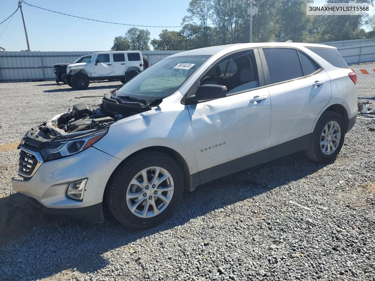 2020 Chevrolet Equinox Ls VIN: 3GNAXHEV1LS715568 Lot: 76614474