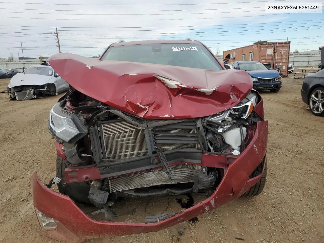 2020 Chevrolet Equinox Premier VIN: 2GNAXYEX6L6251449 Lot: 76763304