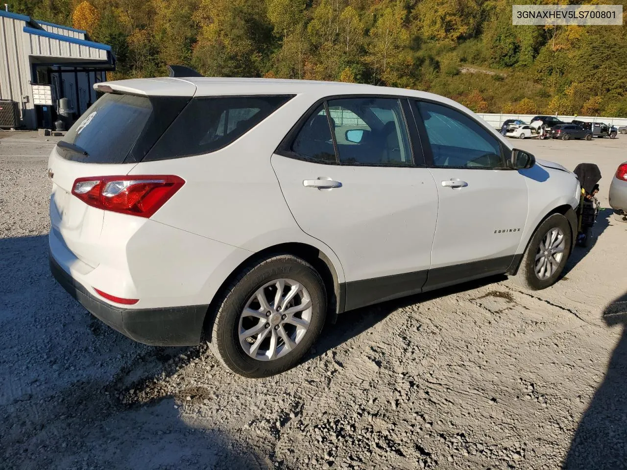 2020 Chevrolet Equinox Ls VIN: 3GNAXHEV5LS700801 Lot: 76920434