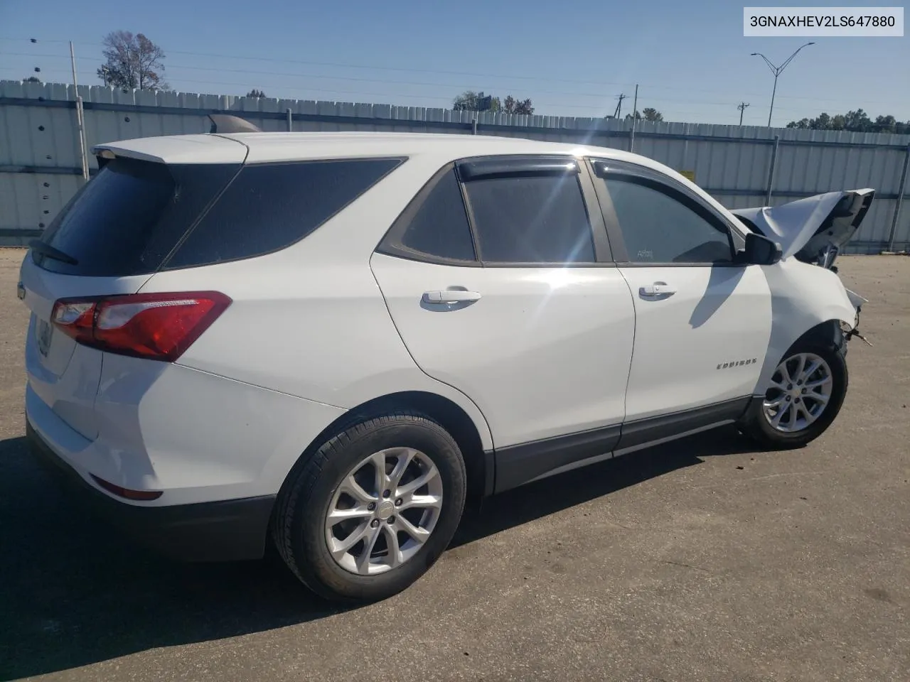 2020 Chevrolet Equinox Ls VIN: 3GNAXHEV2LS647880 Lot: 77305674