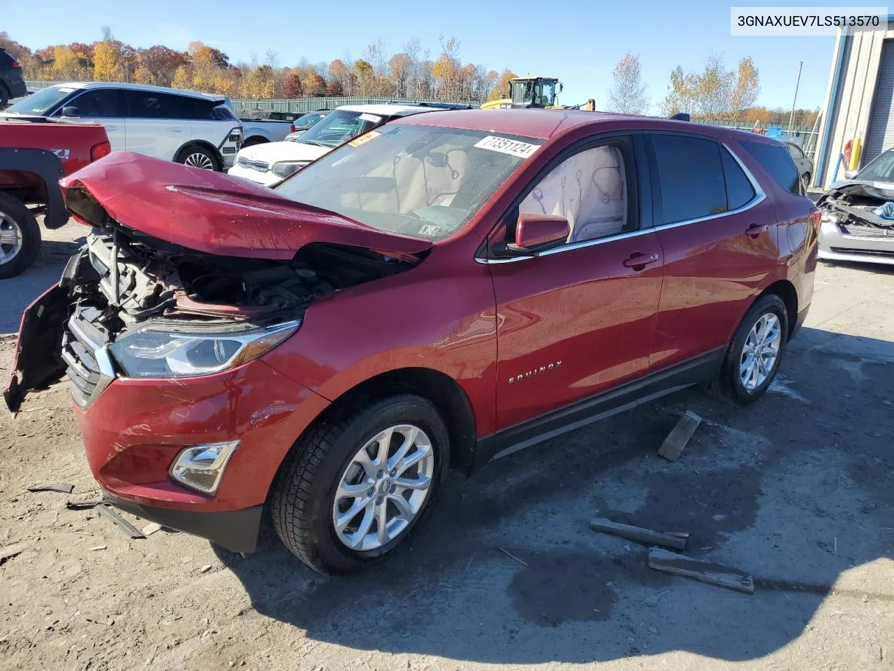 2020 Chevrolet Equinox Lt VIN: 3GNAXUEV7LS513570 Lot: 77351124