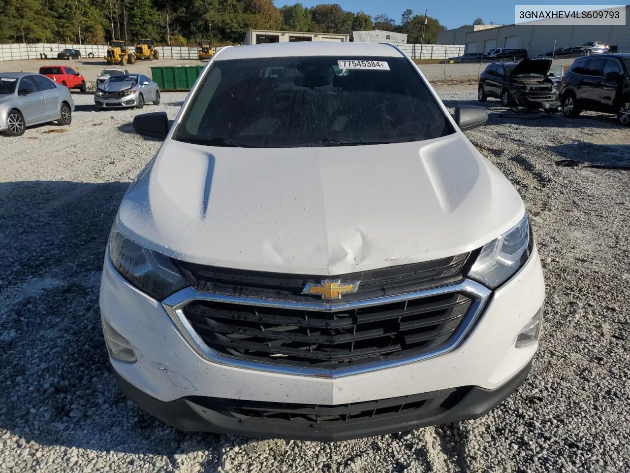 2020 Chevrolet Equinox Ls VIN: 3GNAXHEV4LS609793 Lot: 77545384