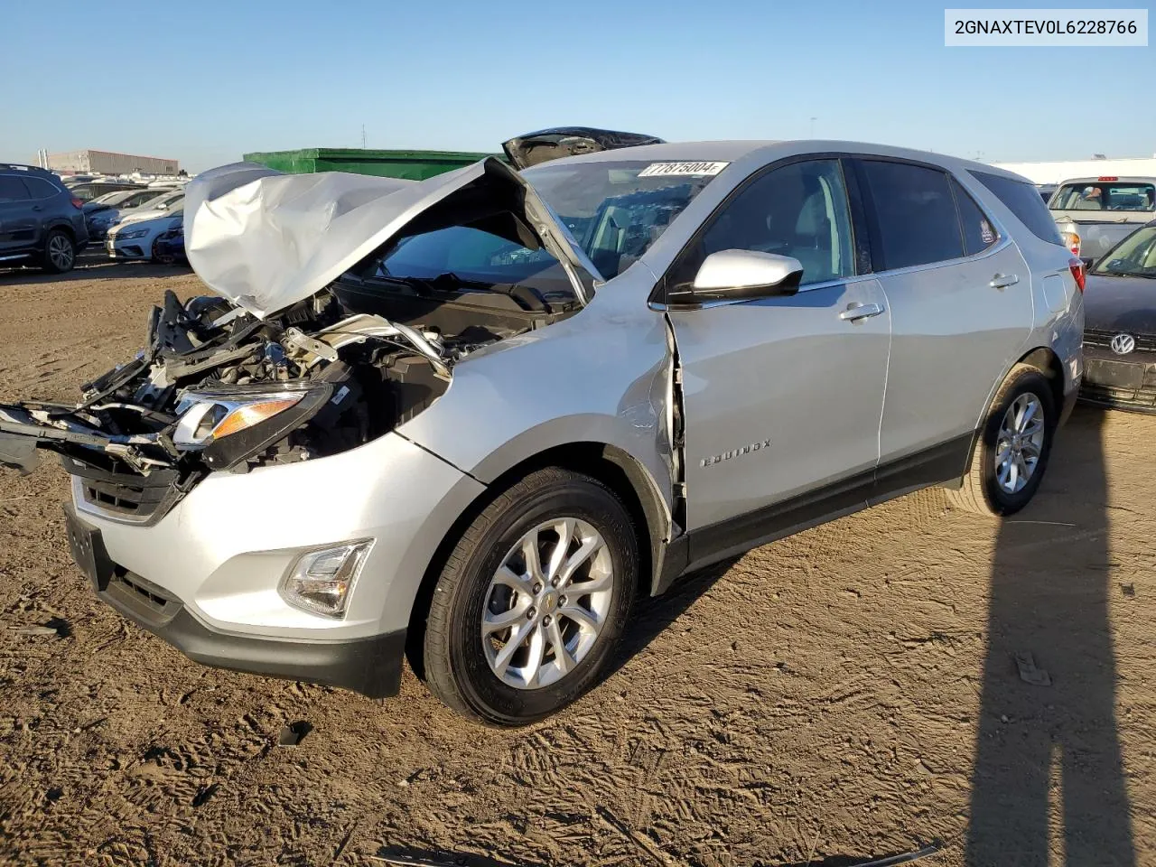 2020 Chevrolet Equinox Lt VIN: 2GNAXTEV0L6228766 Lot: 77875004