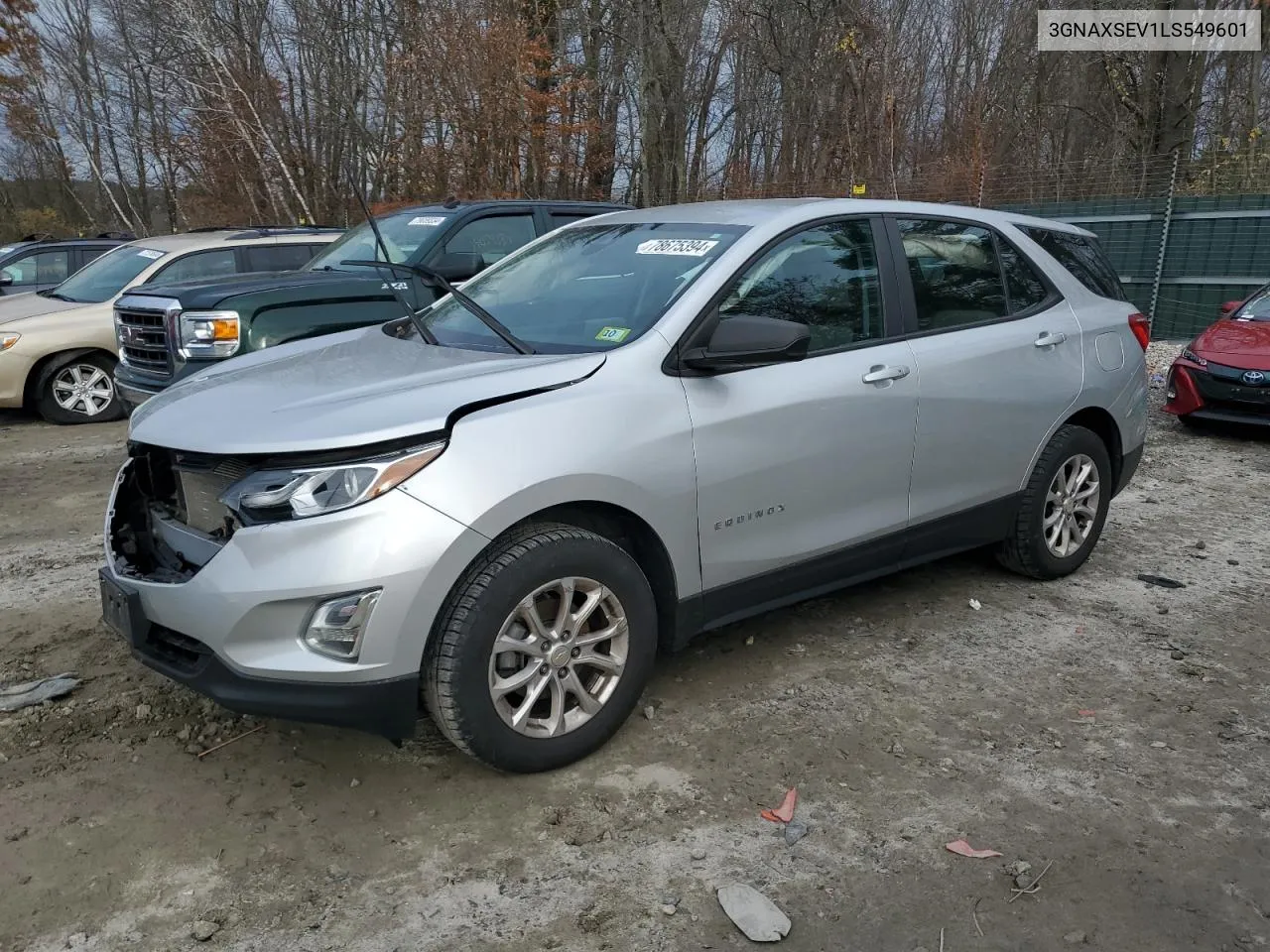 2020 Chevrolet Equinox Ls VIN: 3GNAXSEV1LS549601 Lot: 78675394