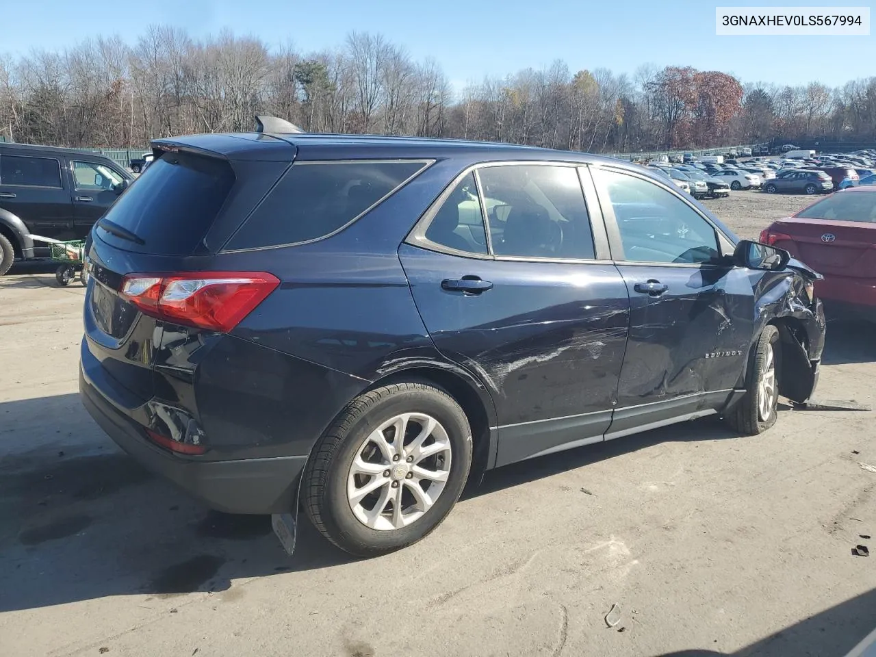 2020 Chevrolet Equinox Ls VIN: 3GNAXHEV0LS567994 Lot: 79132414