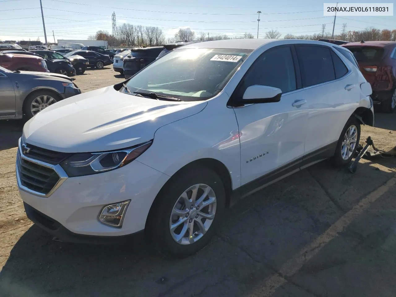 2020 Chevrolet Equinox Lt VIN: 2GNAXJEV0L6118031 Lot: 79424014