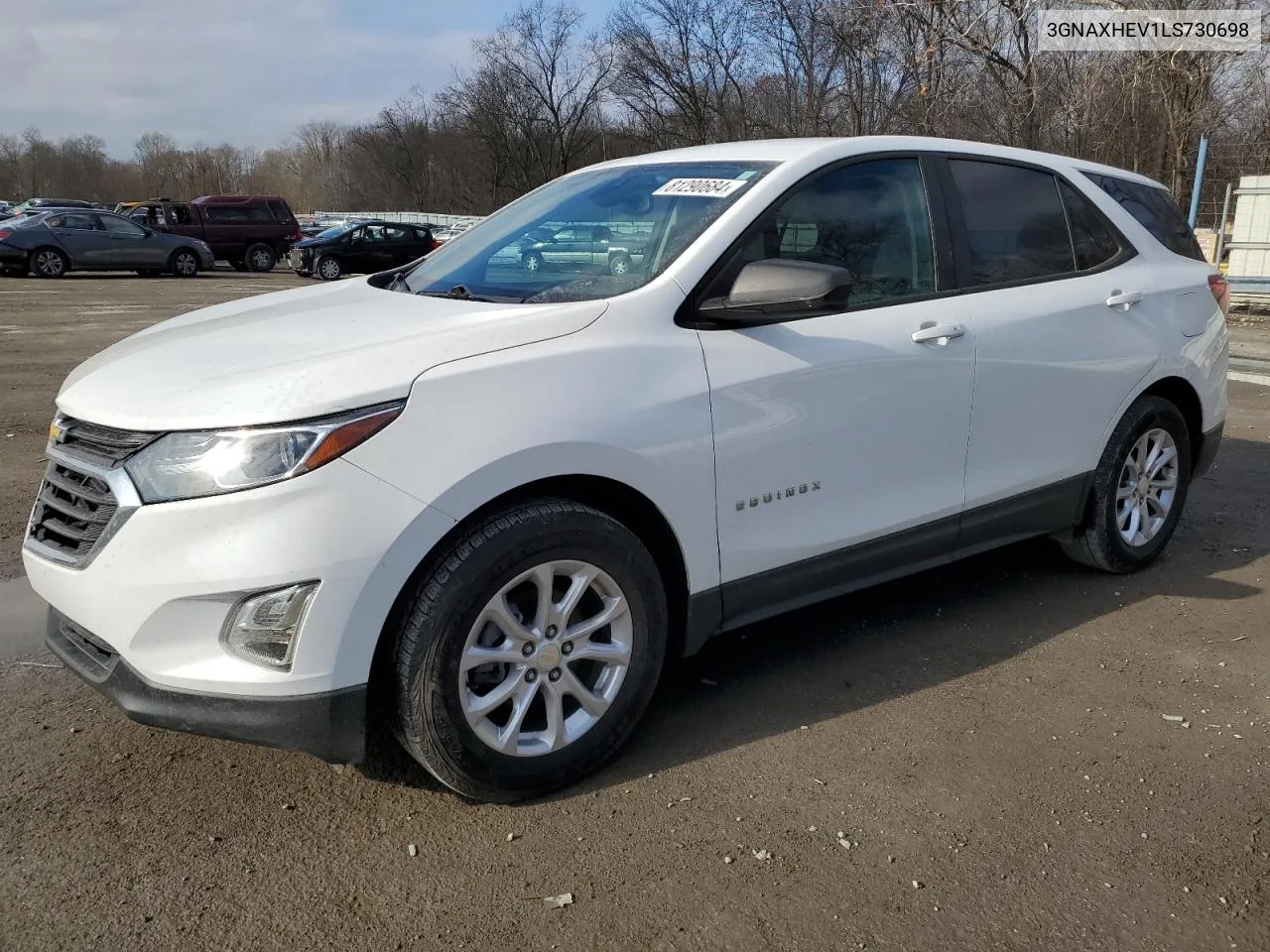 2020 Chevrolet Equinox Ls VIN: 3GNAXHEV1LS730698 Lot: 81290684