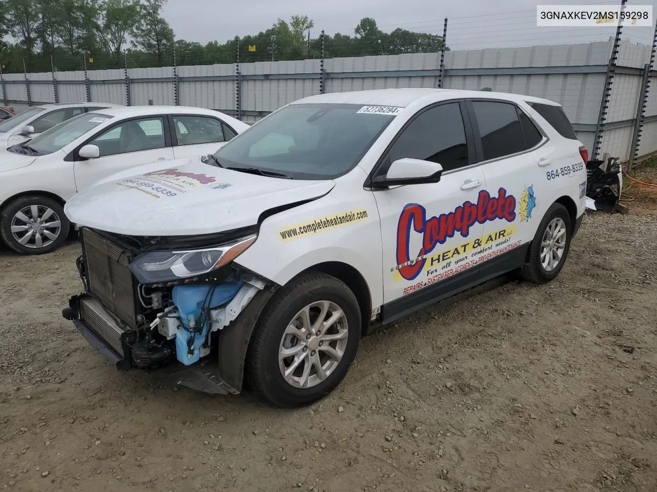 2021 Chevrolet Equinox Lt VIN: 3GNAXKEV2MS159298 Lot: 52736294