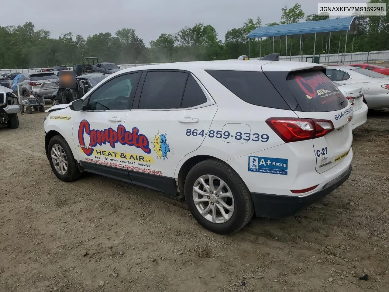 2021 Chevrolet Equinox Lt VIN: 3GNAXKEV2MS159298 Lot: 52736294