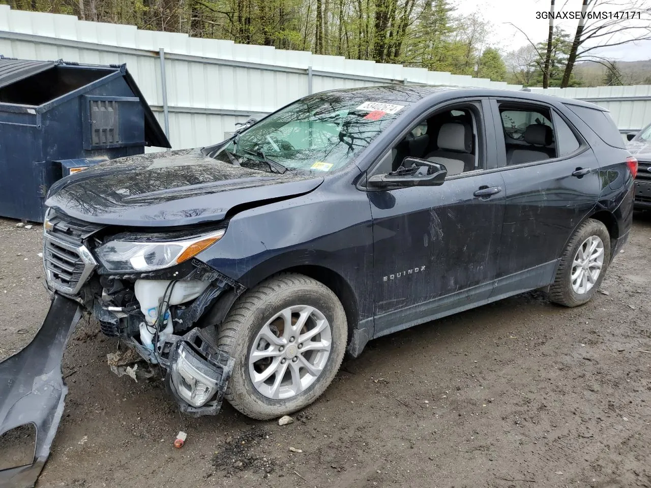 2021 Chevrolet Equinox Ls VIN: 3GNAXSEV6MS147171 Lot: 53402674