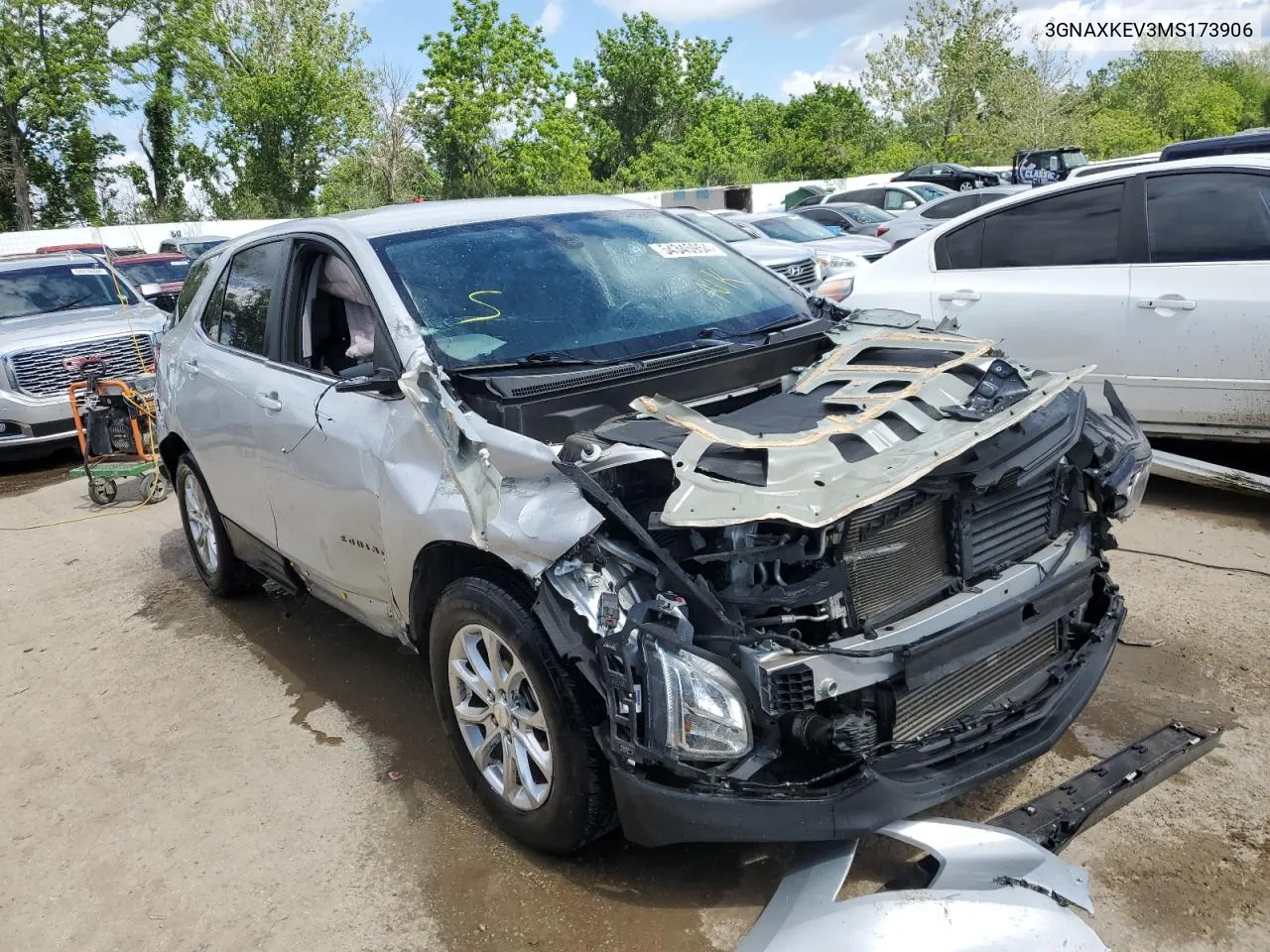 2021 Chevrolet Equinox Lt VIN: 3GNAXKEV3MS173906 Lot: 54345954