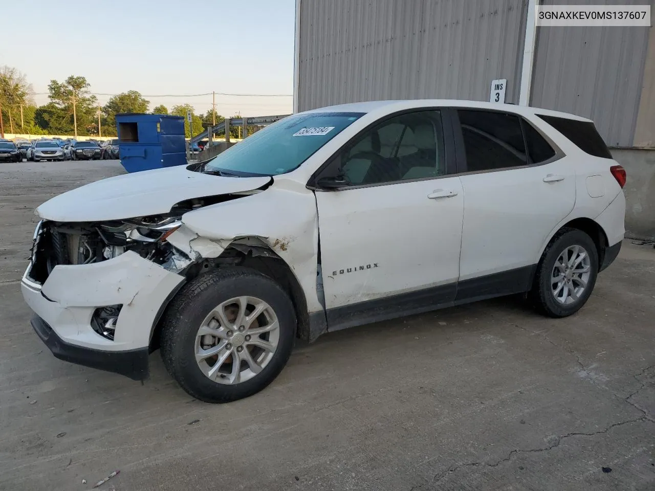 2021 Chevrolet Equinox Lt VIN: 3GNAXKEV0MS137607 Lot: 55475184