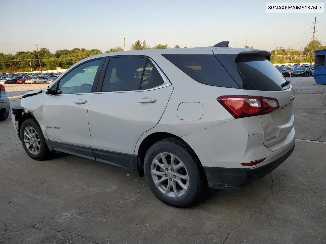 2021 Chevrolet Equinox Lt VIN: 3GNAXKEV0MS137607 Lot: 55475184