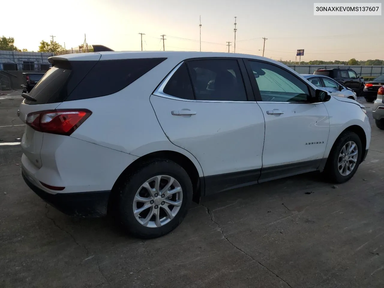 2021 Chevrolet Equinox Lt VIN: 3GNAXKEV0MS137607 Lot: 55475184