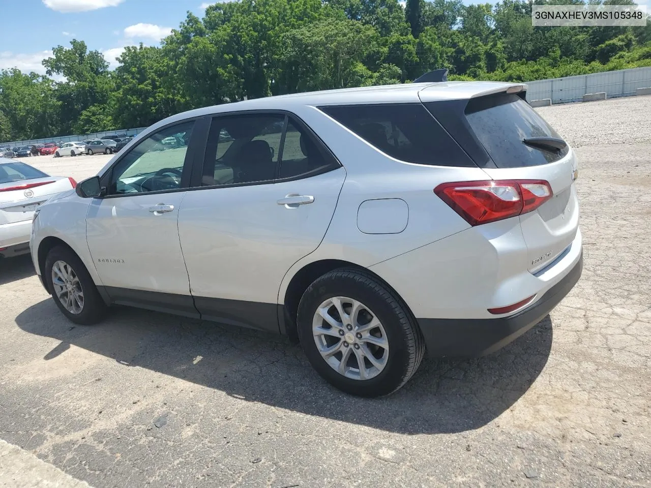 2021 Chevrolet Equinox Ls VIN: 3GNAXHEV3MS105348 Lot: 56434164