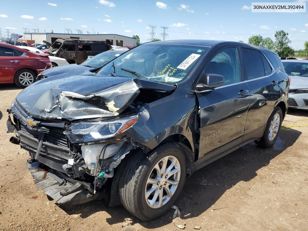 2021 Chevrolet Equinox Lt VIN: 3GNAXKEV2ML392494 Lot: 57941124