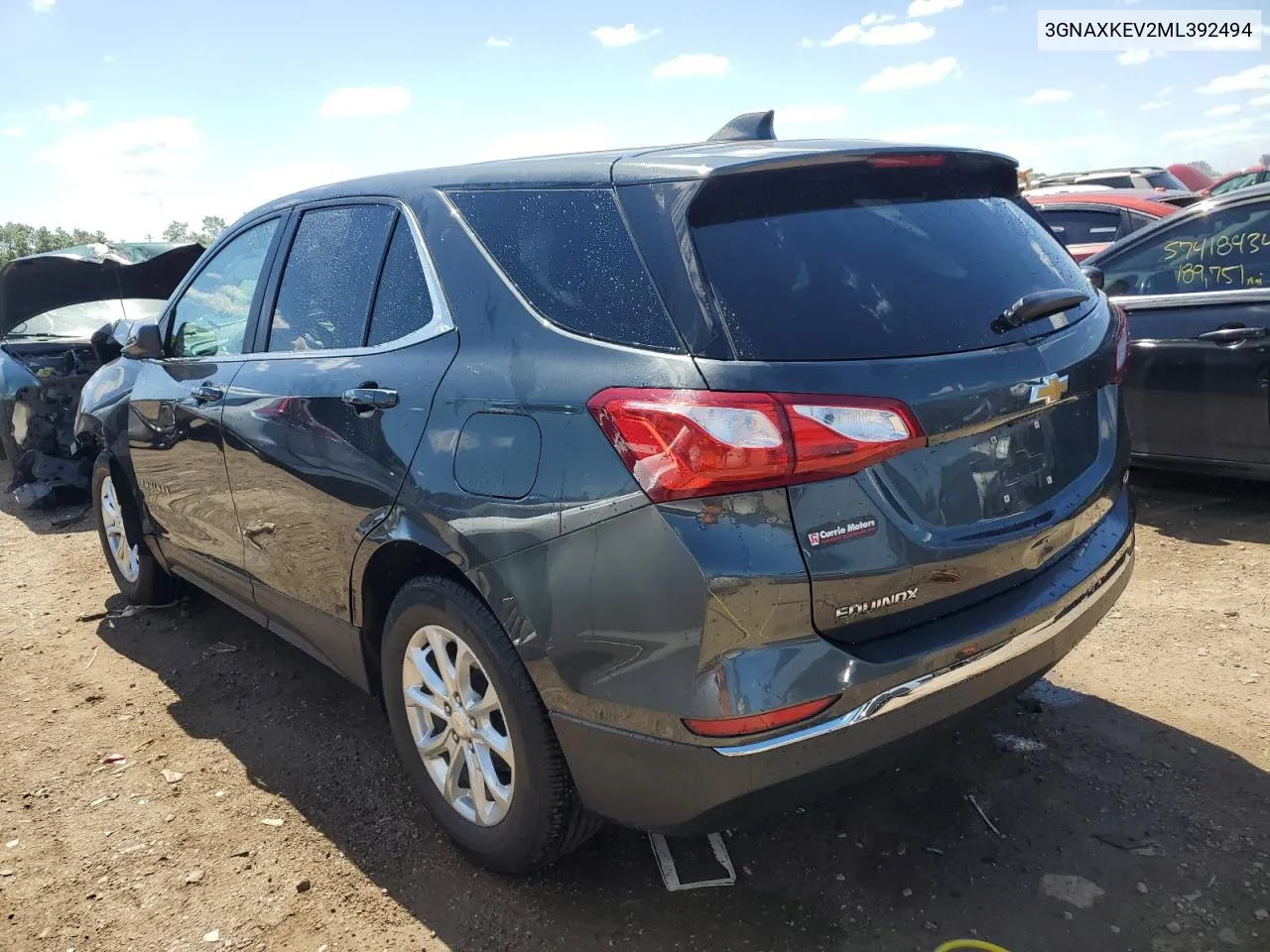 2021 Chevrolet Equinox Lt VIN: 3GNAXKEV2ML392494 Lot: 57941124