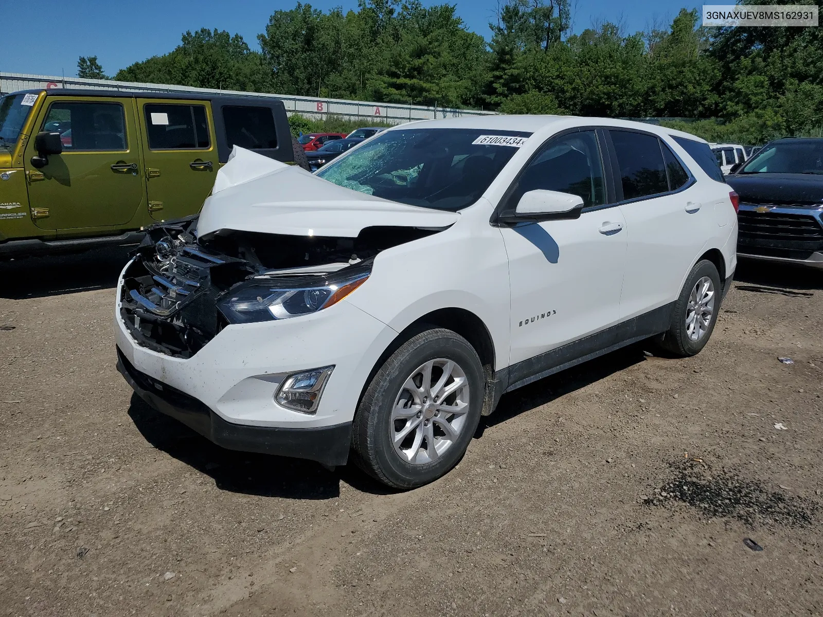 2021 Chevrolet Equinox Lt VIN: 3GNAXUEV8MS162931 Lot: 61003434