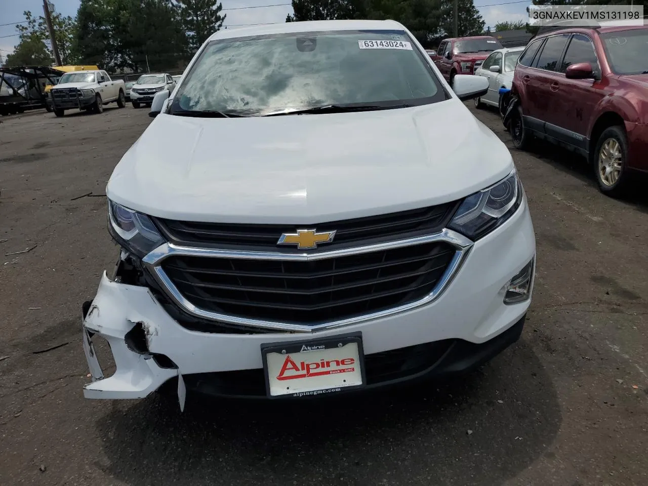 2021 Chevrolet Equinox Lt VIN: 3GNAXKEV1MS131198 Lot: 63143024