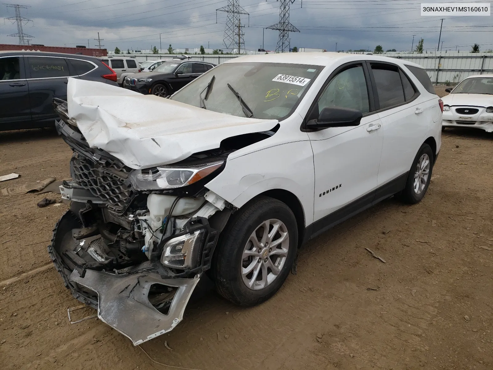 2021 Chevrolet Equinox Ls VIN: 3GNAXHEV1MS160610 Lot: 63915514