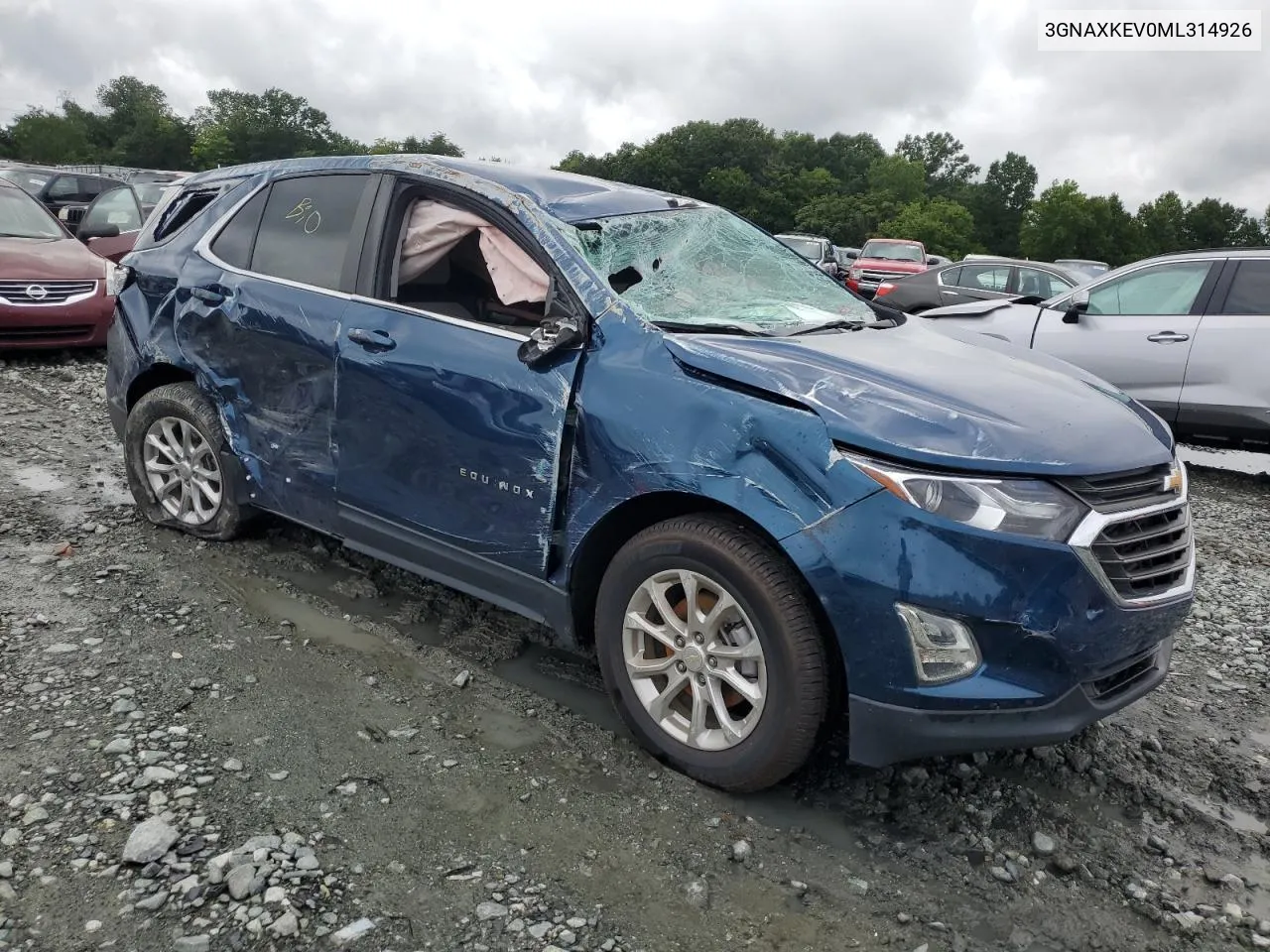 2021 Chevrolet Equinox Lt VIN: 3GNAXKEV0ML314926 Lot: 64118054