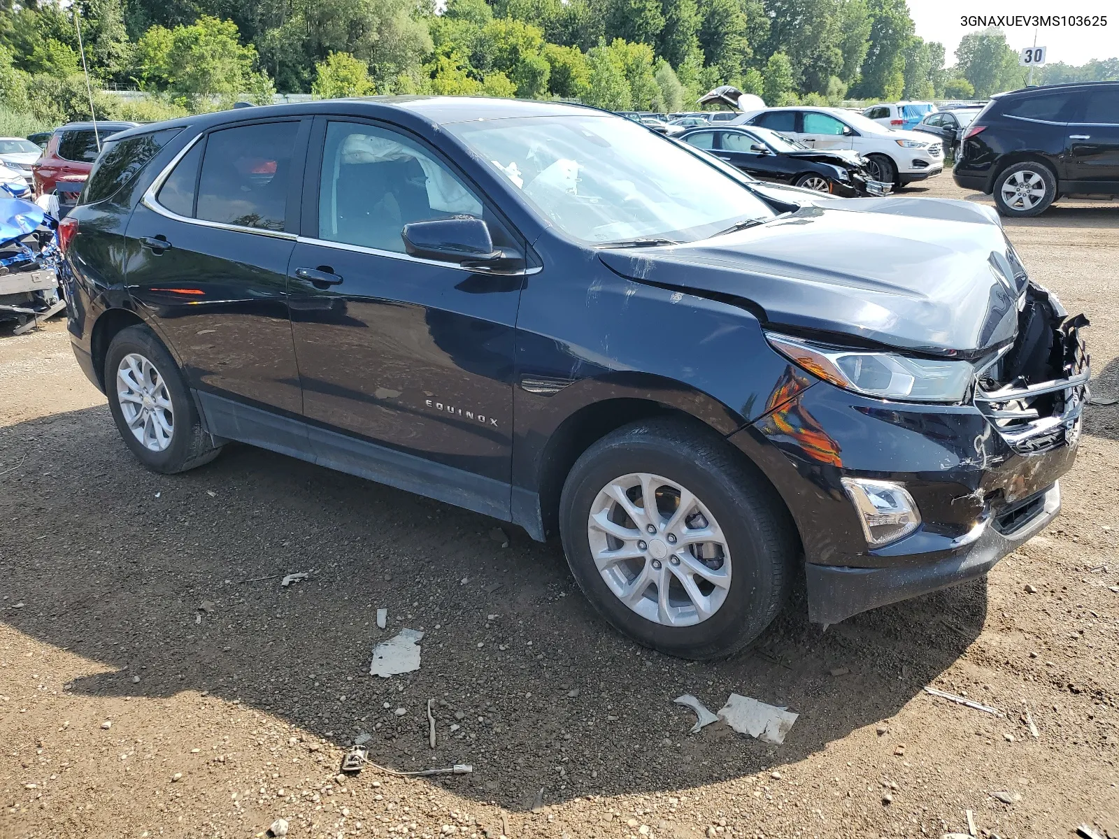 2021 Chevrolet Equinox Lt VIN: 3GNAXUEV3MS103625 Lot: 64486314