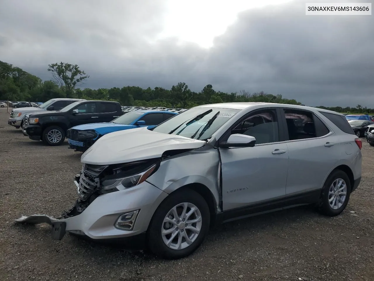 2021 Chevrolet Equinox Lt VIN: 3GNAXKEV6MS143606 Lot: 65383864