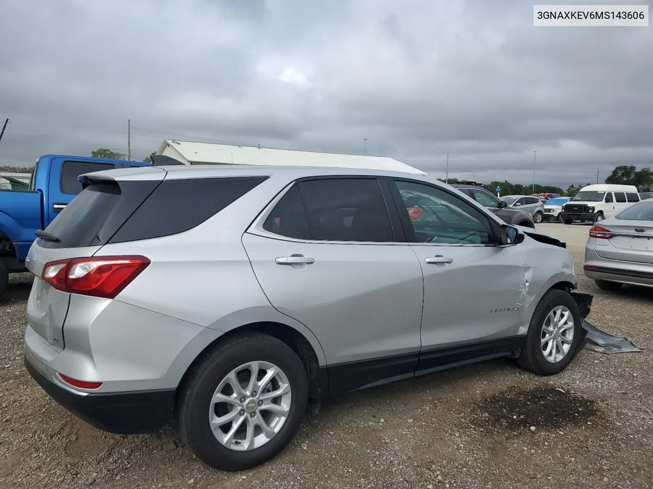 2021 Chevrolet Equinox Lt VIN: 3GNAXKEV6MS143606 Lot: 65383864